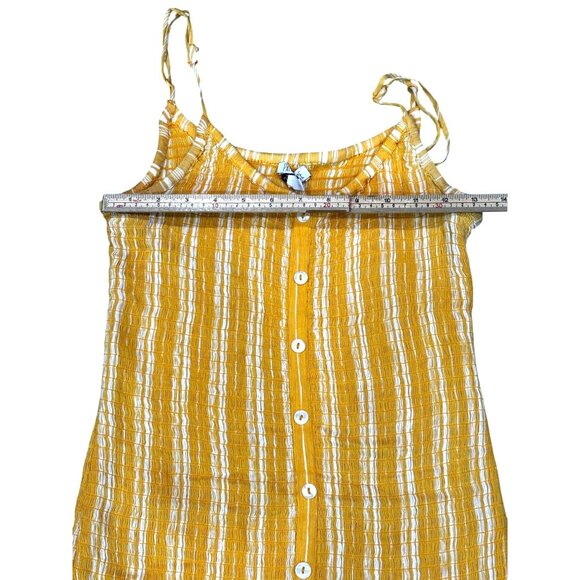 Yellow & White Striped Sleeveless Sundress With Ruffle Hem - Picture 9 of 11